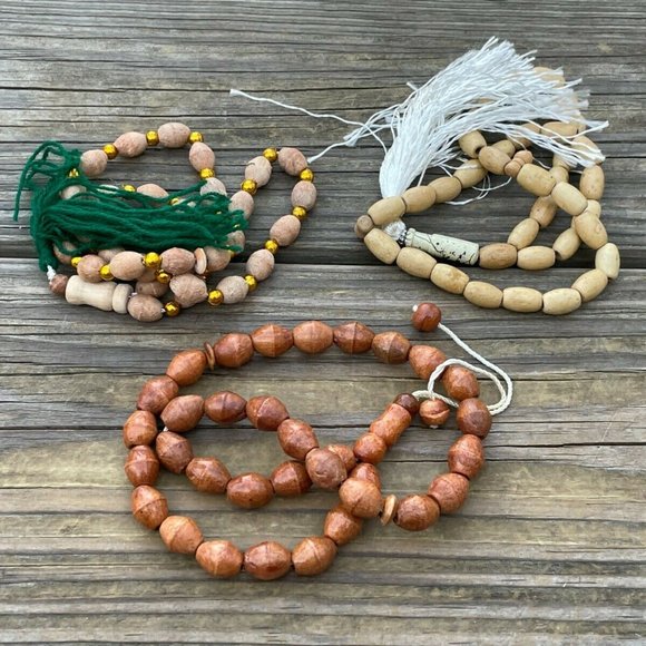 3 Tasbeeh Genuine Wood Prayer Beads Handmade Tasbeh Religious Islamic Beads X3 - Picture 3 of 12